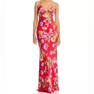 Aqua Vibrant Floral Maxi Dress